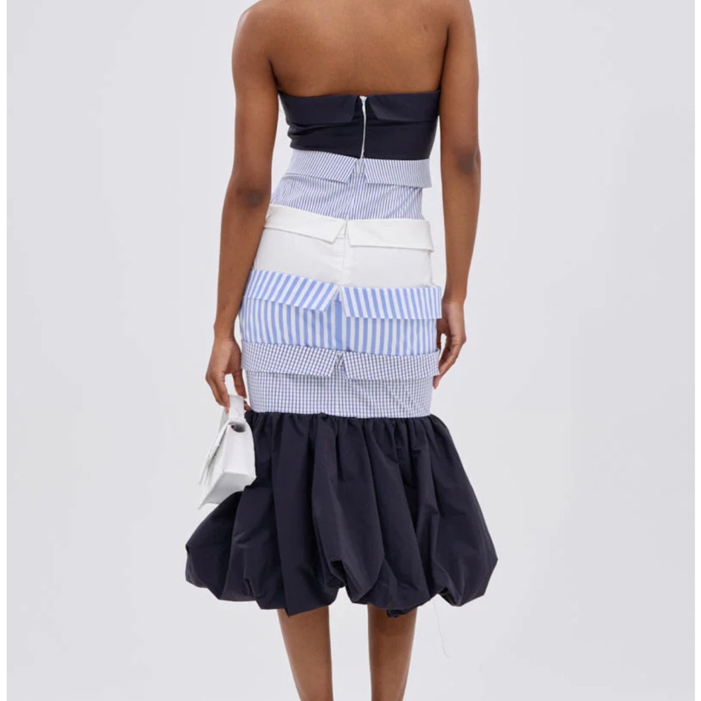 LOST IN THE CITY LAYERED POPLIN MIDI DRESS - S - Picture 4 of 6